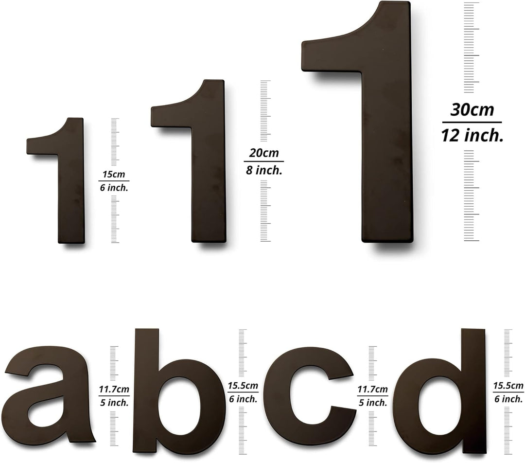 HASWARE 304 Edelstahl Moderne Hausnummer 8 Zoll/20cm Stilvolle Tür Alphabet Plakette für Strasse Hom