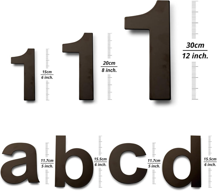 HASWARE 304 Edelstahl Moderne Hausnummer 8 Zoll/20cm Stilvolle Tür Alphabet Plakette für Strasse Hom