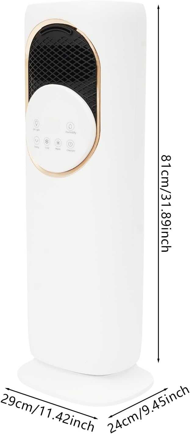 Turmventilator Klimaanlage mit Heizung & Luftbefeuchtung, Flügelloser Heizlüfter mit Fernbedienung,