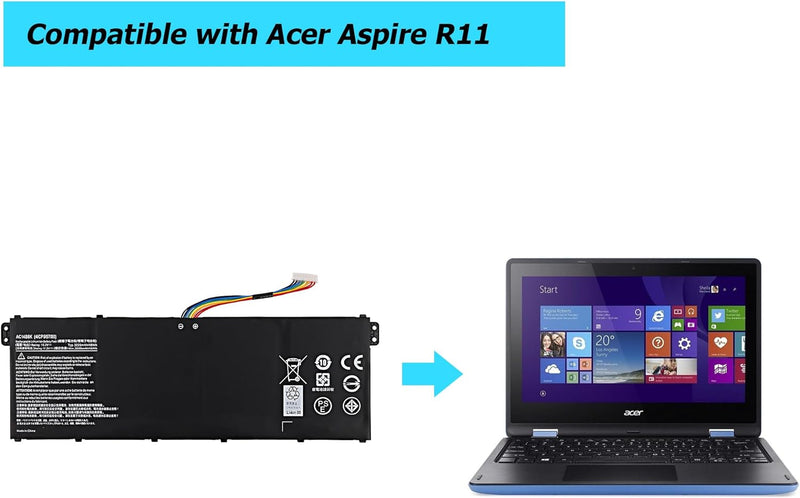 [NEU] Vvsialeek Hohe Qualität AC14B8K AC14B3K Laptop Akku für Acer Aspire R11/R7-372T R7-371T R5-471