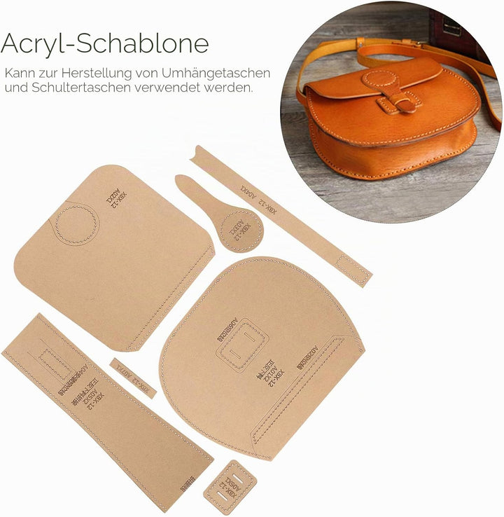 Single-Shoulder Bag Wallet Pattern Acryl Vorlage Geldbörse Making Stencil Kit Leder Craft Pattern fü