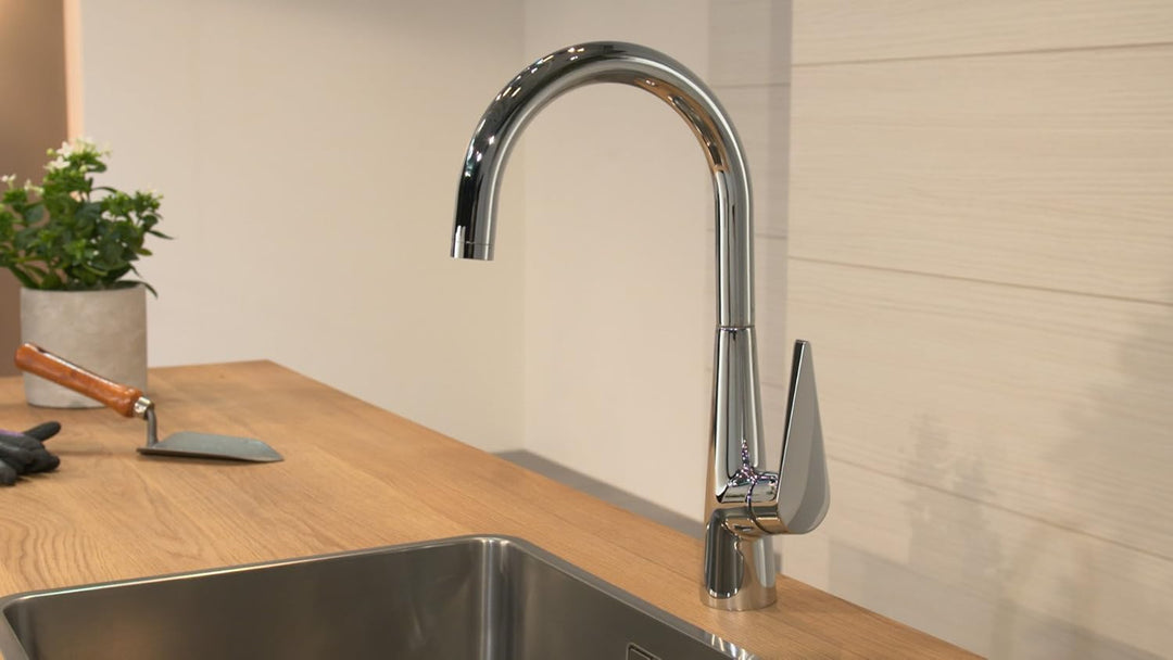 hansgrohe Talis S Einhebel-Küchenarmatur, Komfort-Höhe 260mm mit schwenkbarem Auslauf, Chrom Auslauf