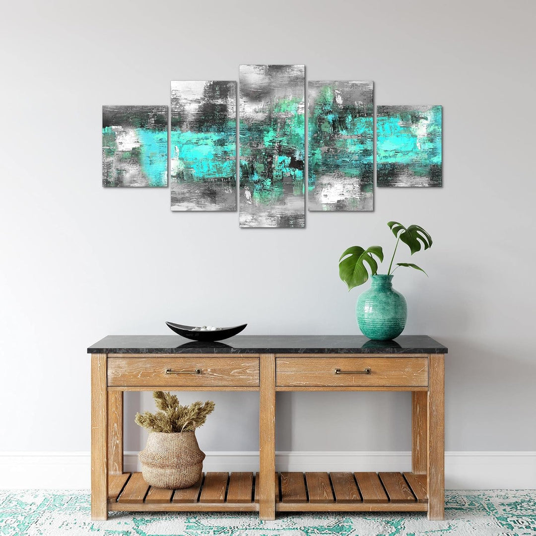 Runa Art Wandbilder Abstrakt 5 Teilig Bild auf Vlies Leinwand Deko Wohnzimmer Schlafzimmer Gemälde T