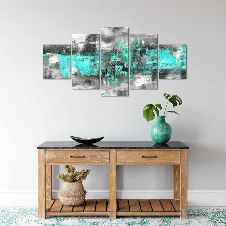 Runa Art Wandbilder Abstrakt 5 Teilig Bild auf Vlies Leinwand Deko Wohnzimmer Schlafzimmer Gemälde T
