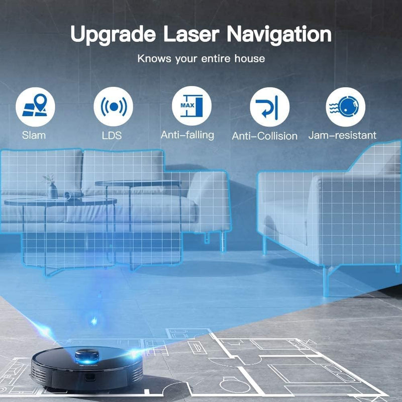 Proscenic M7 PRO WLAN Saugroboter, Staubsauger Roboter mit Laser-Navigation, App- und Alexa Steuerun