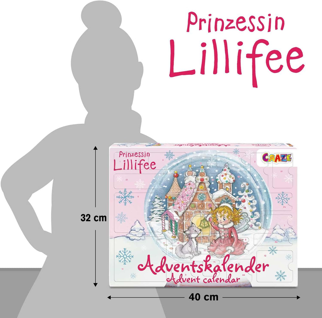 CRAZE Prinzessin Lillifee Adventskalender Kinder - Spielzeug Adventskalender Mädchen mit Prinzessin