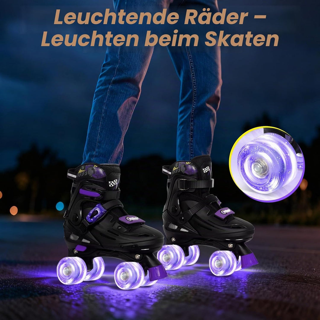 Nattork Rollschuhe Kinder, Verstellbare Rollschuhe für Kinder Jungen Mädchen, 4 Grössen Verstellbar