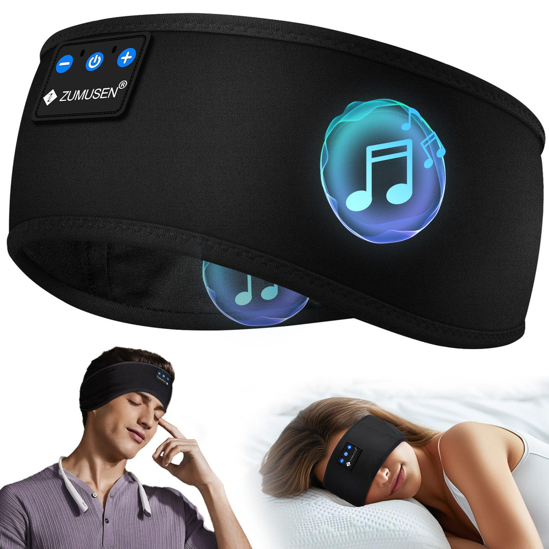 ZUMUSEN Schlafkopfhörer Stirnband Bluetooth, Kabellose Sportkopfhörer mit ultradünnen HD-Stereolauts