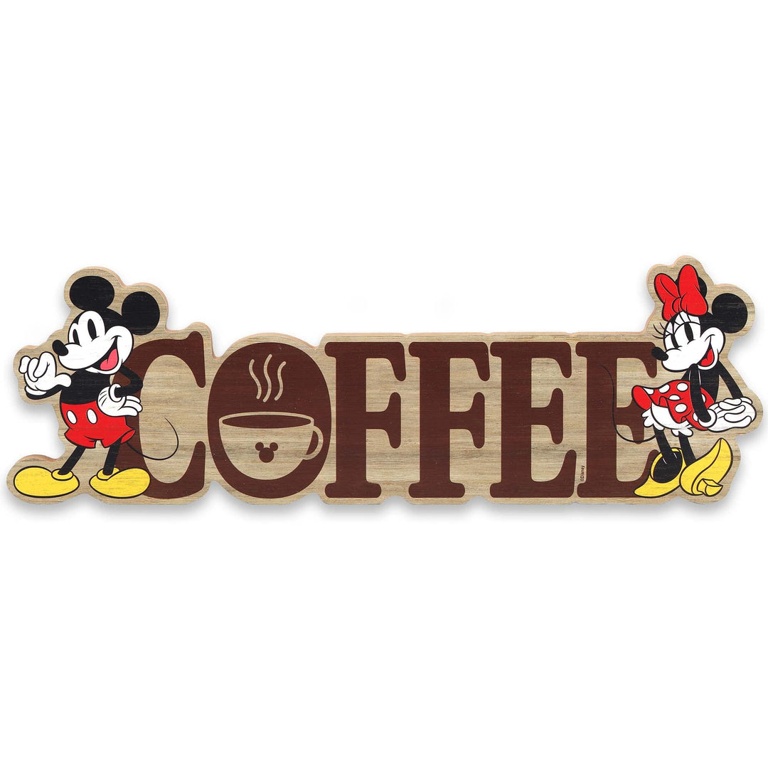 Open Road Brands Disney Mickey Mouse und Minnie Mouse Tischdekoration aus Kaffeeholz – entzückende D