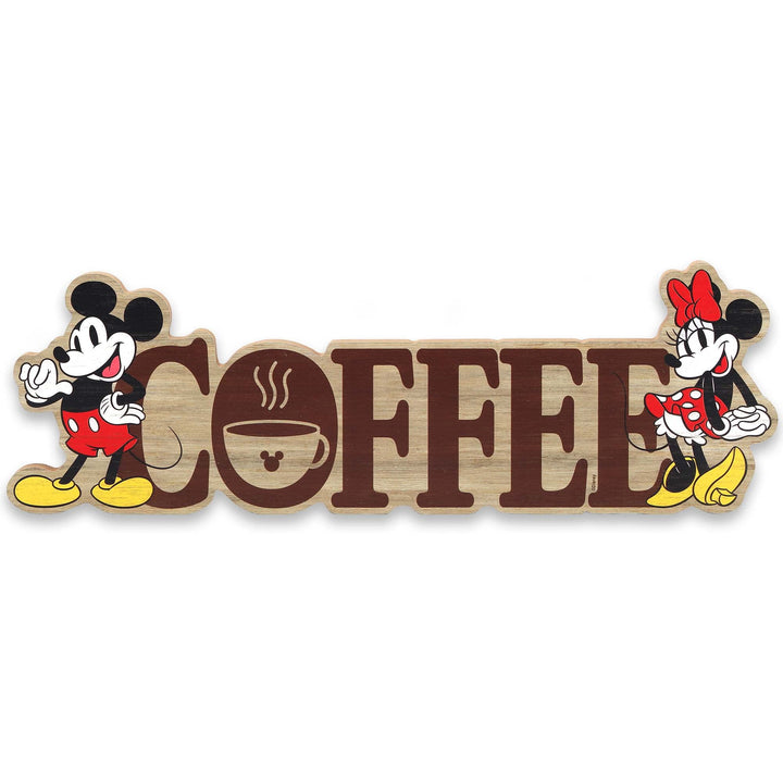 Open Road Brands Disney Mickey Mouse und Minnie Mouse Tischdekoration aus Kaffeeholz – entzückende D