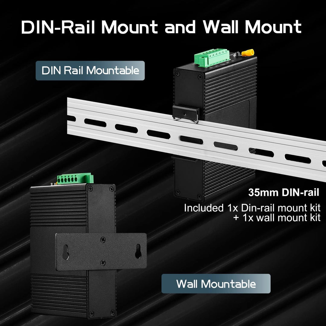 Binardat 5 Port Gigabit PoE Din Rail Industrial Ethernet Switch, 4 PoE IEEE802.3af/at, 1 SFP Port mi