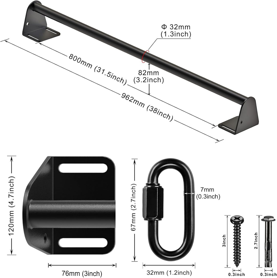SELEWARE Wandmontierte Klimmzugstange, Heavy Duty Klimmzugstange für die Tür, Multifunktionale Home