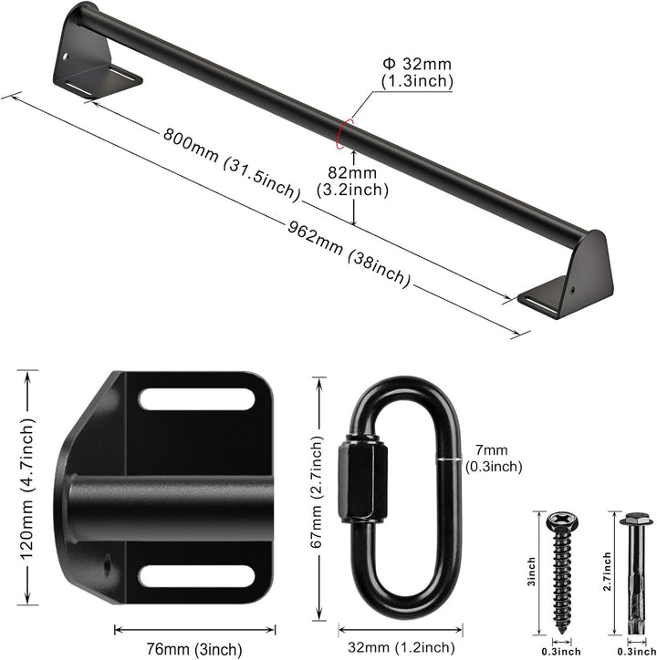 SELEWARE Wandmontierte Klimmzugstange, Heavy Duty Klimmzugstange für die Tür, Multifunktionale Home
