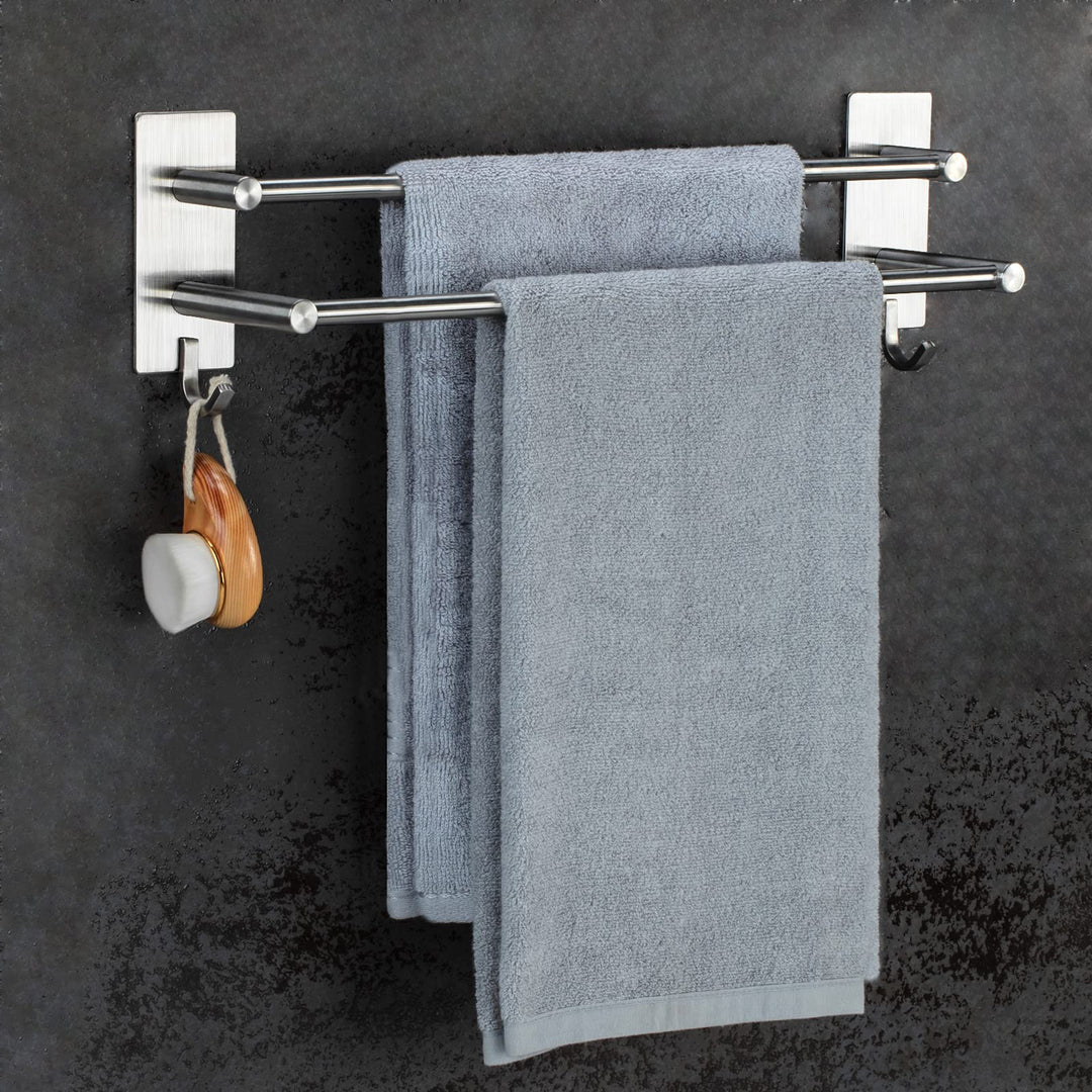 JS Handtuchhalter ohne Bohren Bad Handtuchstange Edelstahl Gebürstet Selbstklebend Badetuchhalter Do