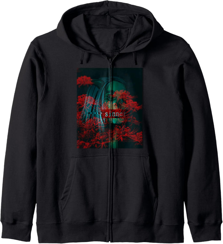 Okkult Grunge Blume Aesthetic Gothic Goth Sinner Kapuzenjacke