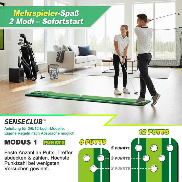 SENSECLUB Indoor-Putting-Green-Matte, faltbares Putting-Green-Golfspiel-Set, Golfgeschenk für Männer