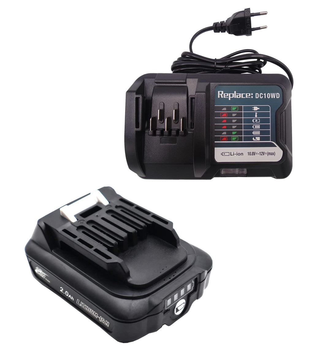 FengBP 12V 2.0A 2000mAh BL1021B Akku + Ladegerät ersetzen Kompatibel mit Makita BL1016 197339-1 1972