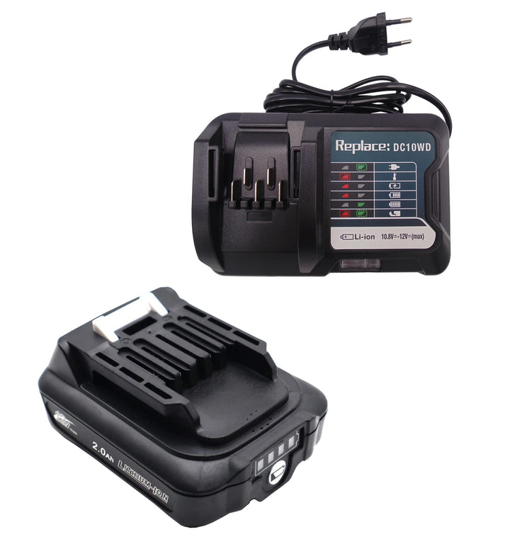 FengBP 12V 2.0A 2000mAh BL1021B Akku + Ladegerät ersetzen Kompatibel mit Makita BL1016 197339-1 1972