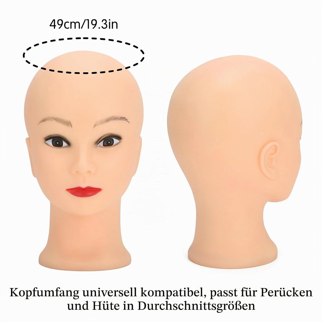 Schaufensterpuppenkopf, Puppenkopf, Silikon-Schaufensterpuppenkopf, Make-up-Training, Glatze, Schauf