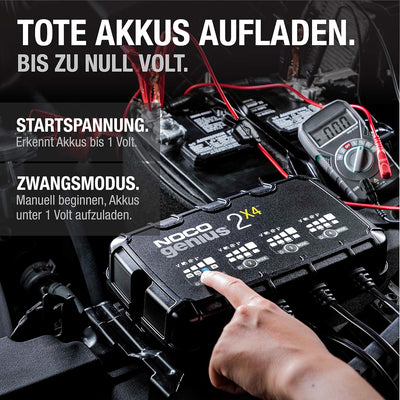 NOCO GENIUS2X4: 8A (2A/Bank) Ladegerät, 6V/12V Batterieladegerät, Erhaltungsladegerät und Desulfator