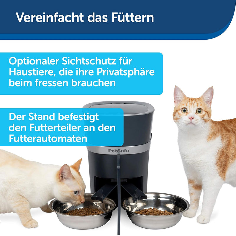 PetSafe 2 Tierfutterteiler mit nur einem Napf, Futterautomat für zwei Hunde oder Katzen, BPA-freier