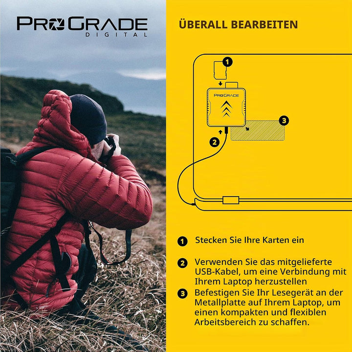 ProGrade Digital SD UHS-II Dual-Slot Speicherkartenleser | USB 3.2 Gen 2 für professionelle Filmemac