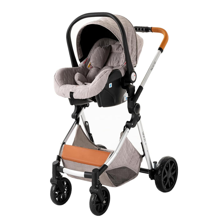 Doraystar Kinderwagen 3 in 1, Kombikinderwagen 3 in 1 mit Zwei Umkehrbaren Schiebemodi, Kinderwagen