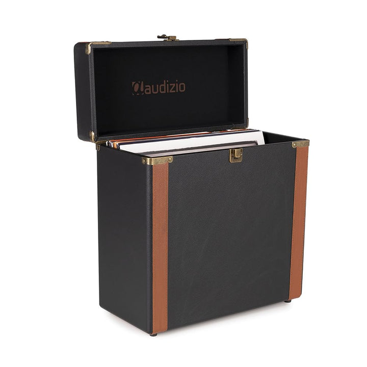 Audizio RC37 - Robuster Plattenkoffer für Schallplatten Aufbewahrung, Für 30+ LPs, Vinyl Case mit Fl
