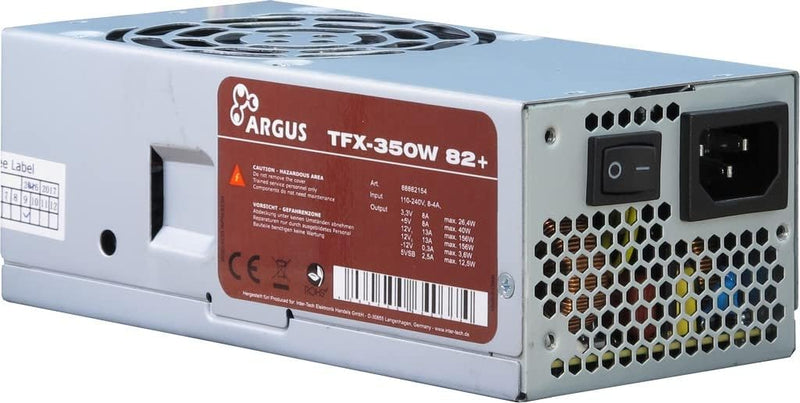 INTER-TECH TFX-350W Netzteil 80mm Luefter aktive PFC 1x20+4pin 1x4+4pin 1x PCIe 6+2 2X IDE 3xSATA 1x