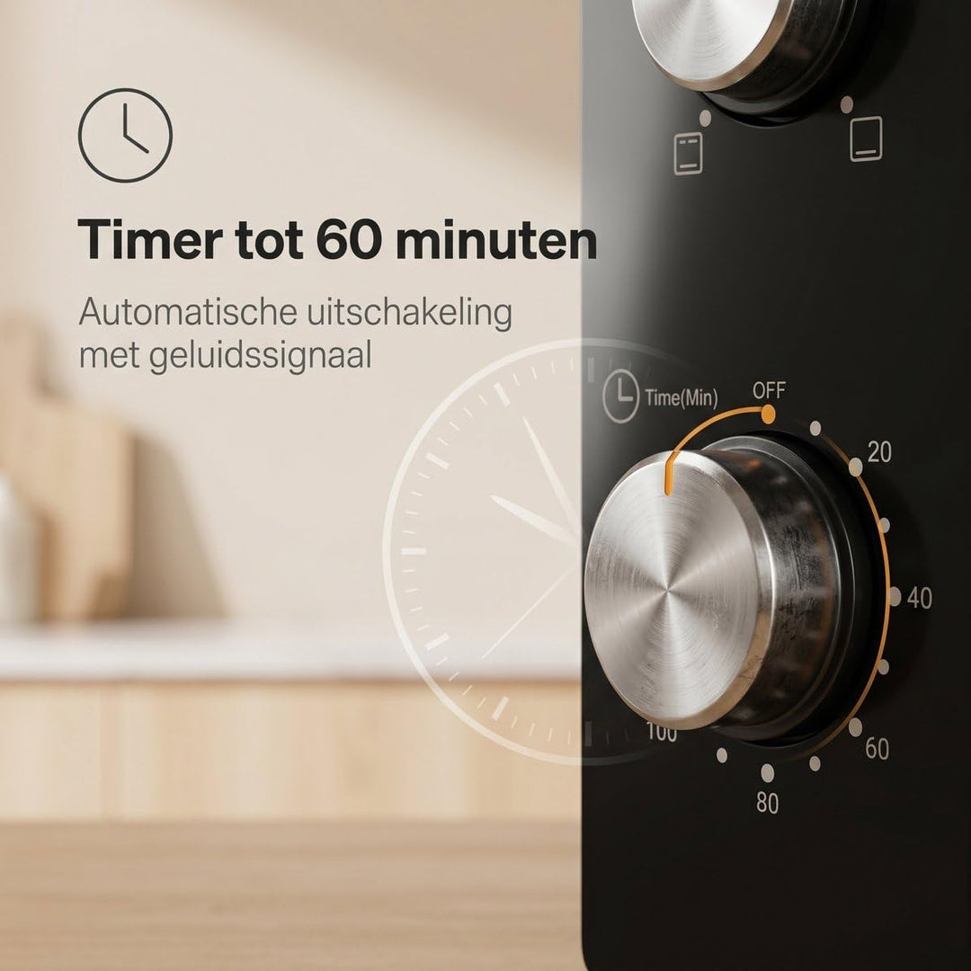 Lugia Freistehender Backofen 55L – 1900W Mini Ofen mit Umluft & Drehspiess – 70–230°C – 120 Min Time
