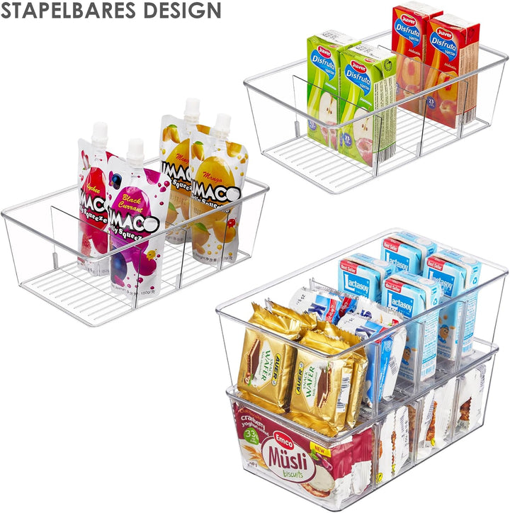 Vtopmart 8Pack Kühlschrank Organizer, Küchen Organizer mit Fächern, Transparent Organizer für Kühlsc