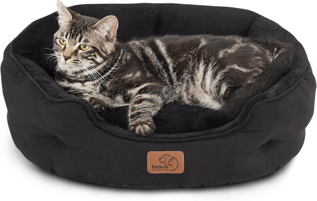 BEDSURE Katzenbett waschbar Katzen Bettchen - 51x48x15cm Katzenbett mit zweiseitig Innenkissen Katze