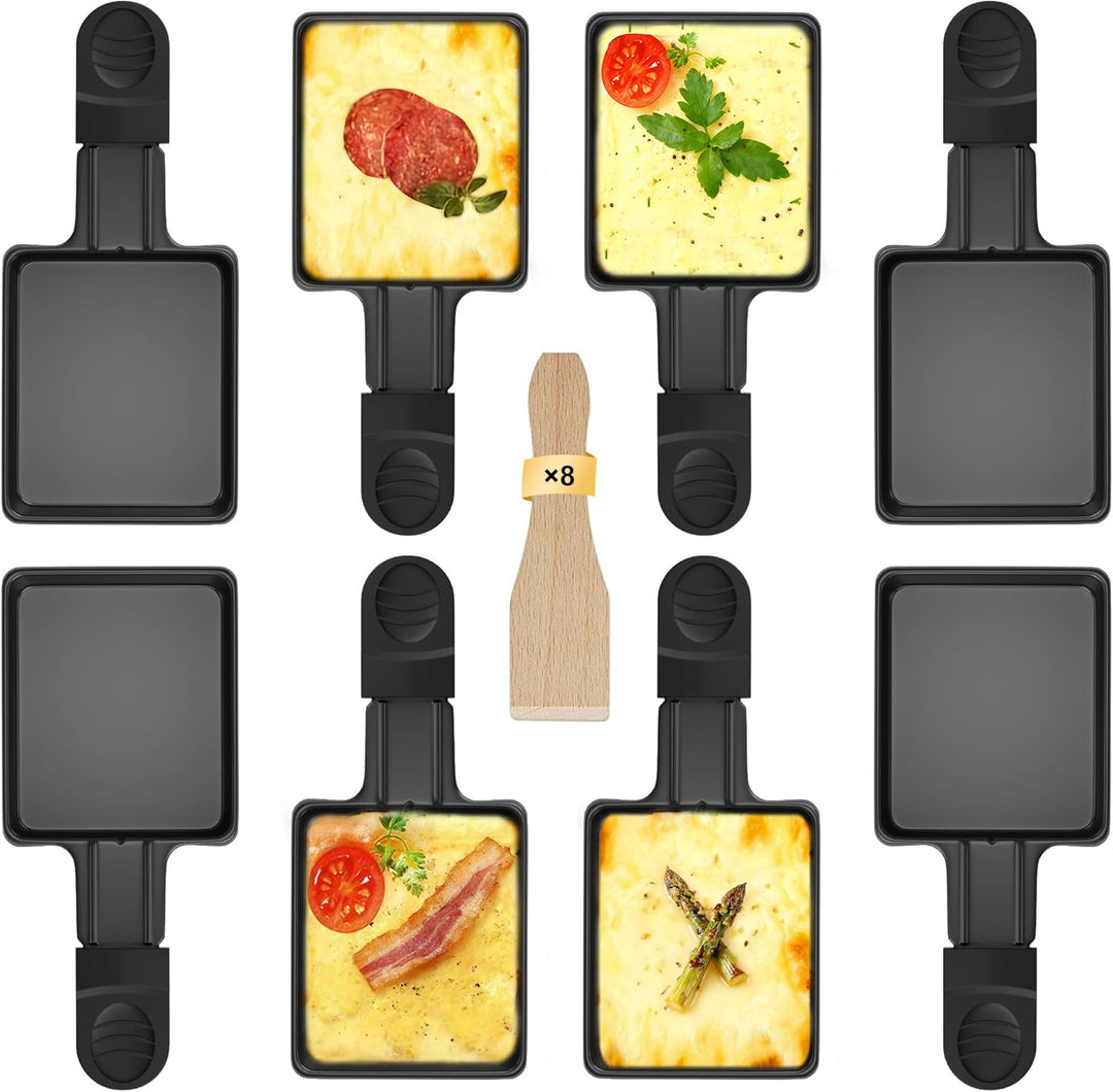 ipow Raclette Pfännchen 8 Stück, Mini Raclette Pfännchen Ersatz Antihaftbeschichtet für Raclette Zub