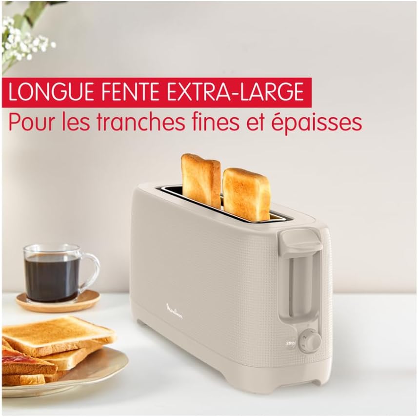 Grille-pain Longue fente Moulinex Morning LS2M0B10 1000 W Gris Chaud