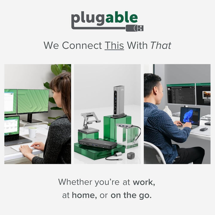 Plugable USB C auf HDMI Adapter, 2.0 HDMI, kompatibel mit Thunderbolt 3 Ports und vielen mehr, unter