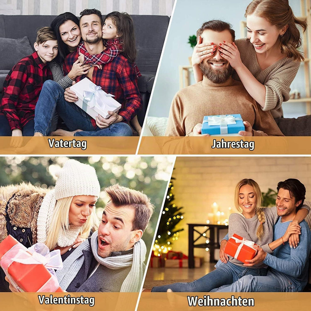8 Whisky Steine mit 2 Whiskey Gläsern, Zange &amp; Holz Geschenkbox - Whiskey Steine Geschenkset aus Nat