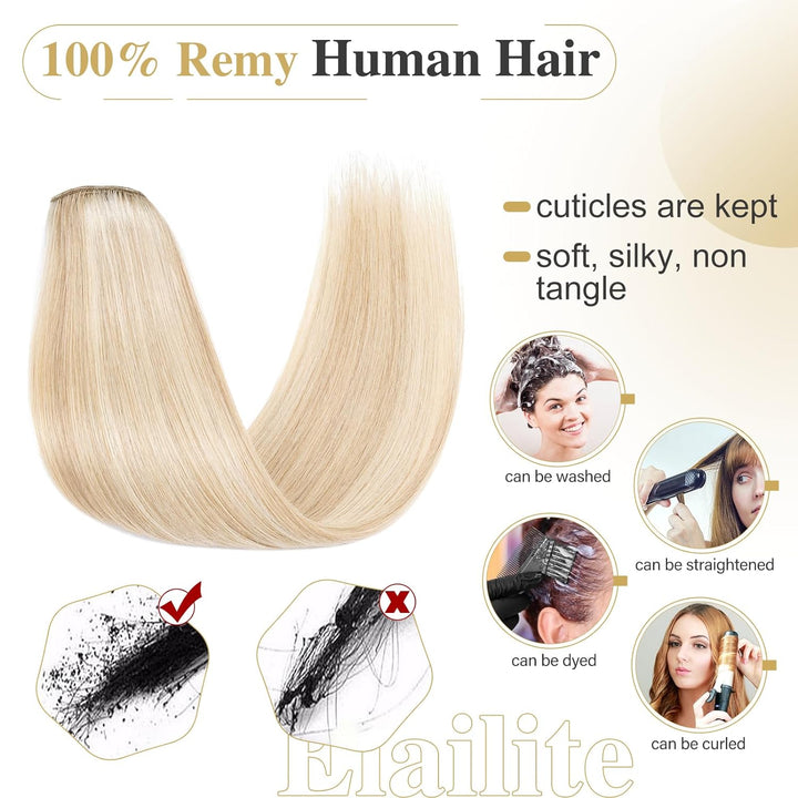Elailite Clip in Extensions Echthaar Haarverlängerung Haarteile 8 Teilig 18 Clips für Frauen Voller