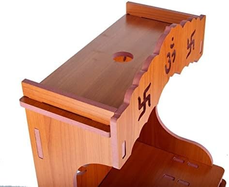 MS Enterprise Wandbehang aus Holz mit Mandir-Puja-Motiv, Dekoration für das Büro oder Zuhause, Schwa