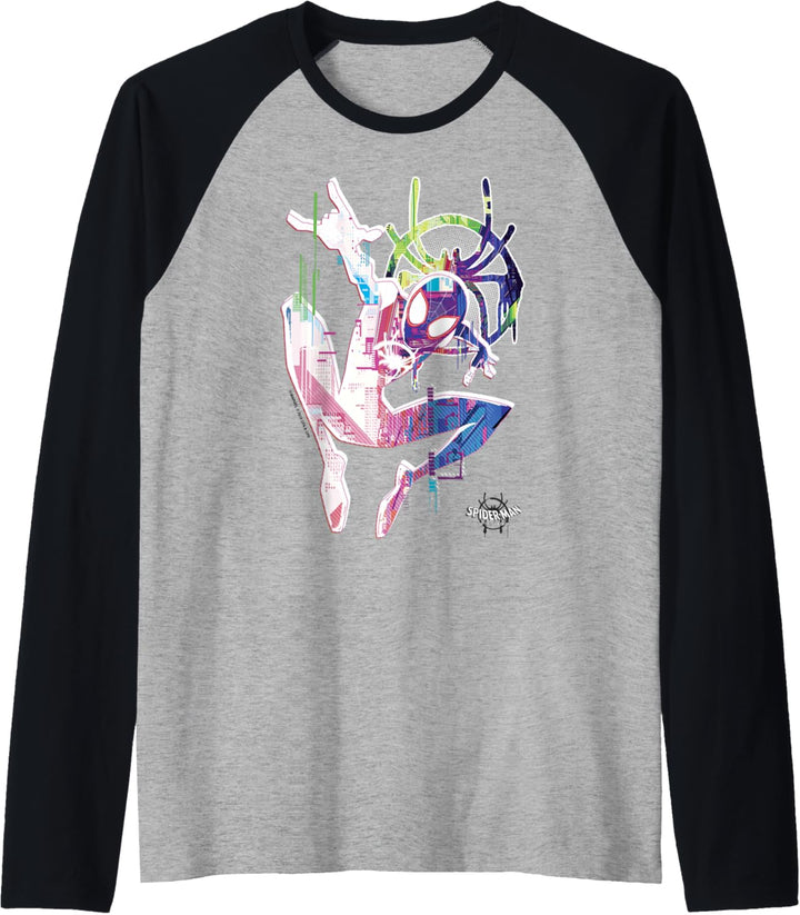 Marvel Spider-Man Spiderverse Watercolor Spidey Pose Raglan