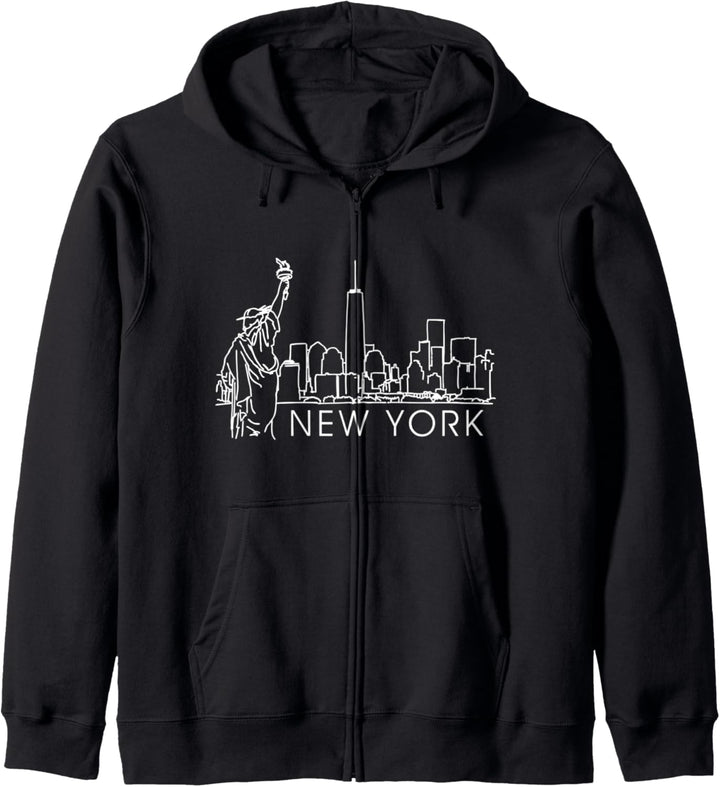 New York City Freiheitsstatue Empire New York Cityscape Kapuzenjacke