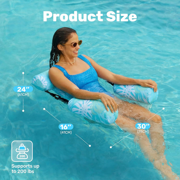 SLOOSH Aufblasbare Luftmatratze Pool für Erwachsene, 2er schwimmende Pool-Flösse, aufblasbare Pool-N