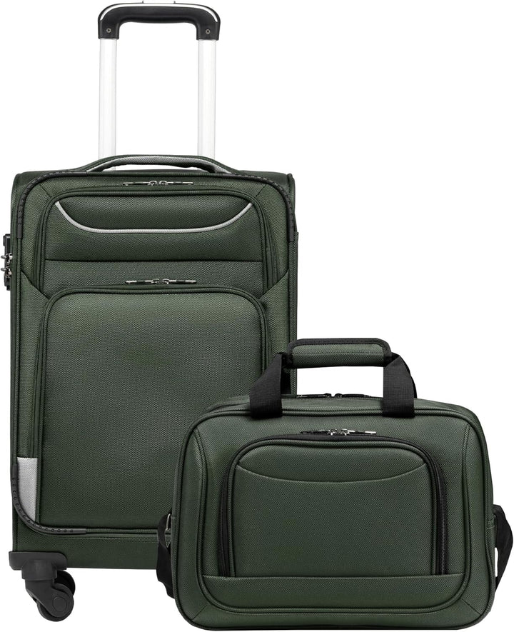 COOLIFE Koffer Trolley Koffer Reisekoffer von 4 Rollen Stoffkoffer Handgepäck TSA-Schloss Der Koffer