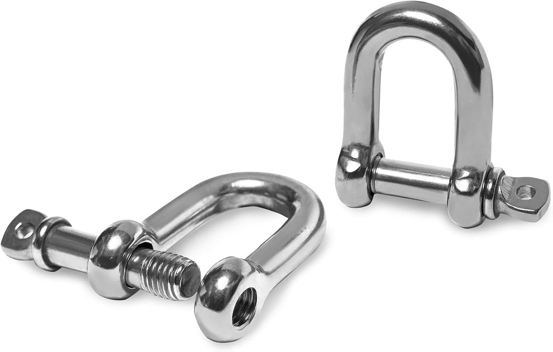 HEAVYTOOL Schäkel gerade Kurze Form Edelstahl 4mm bis 25mm (Grösse und Menge wählbar) V4A AISI 316 R