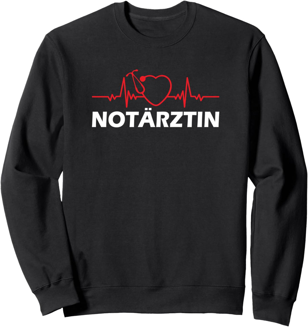 Notärztin Design Herzschlag Geschenk Sweatshirt