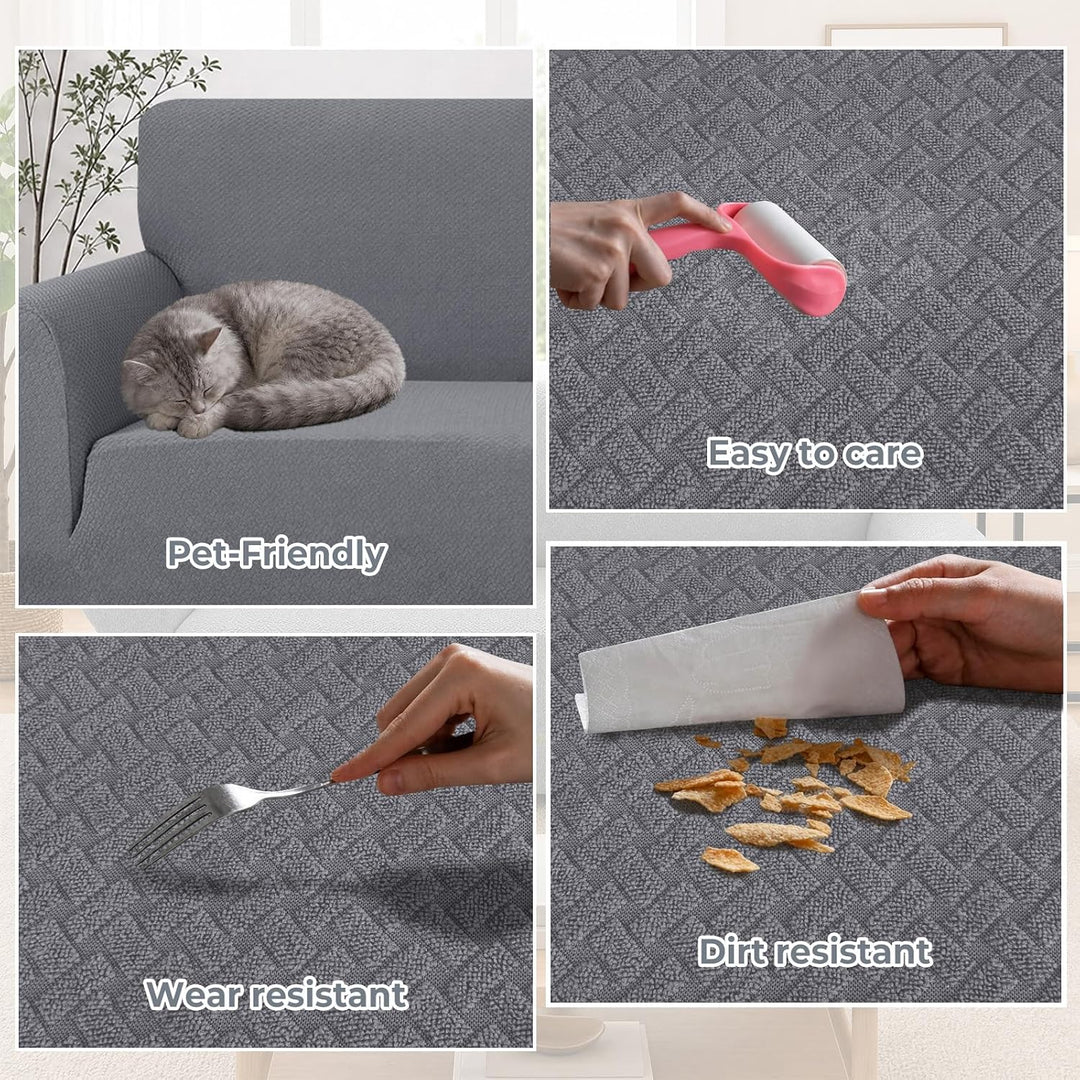 Ystyle Sofa überzug 1 Sitzer Mit Armlehne, Stretch Sofabezug rutschfest, Modern Sofa Cover Für Hunde