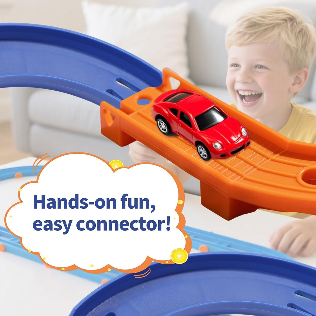 6stk Biegen Bahn Zubehör für Hot Wheels, 90 Grad Gebogene Bahn Track Builder ABS Rennstrecken Kompon