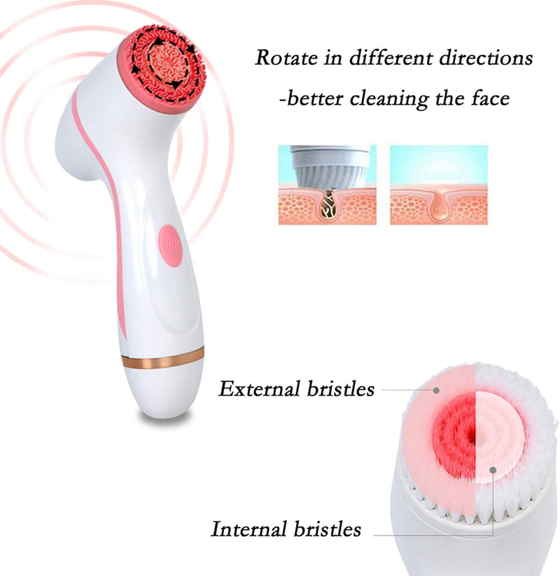 Gesichtsreinigungsbürste Wasserfest Gesichtsbürste Elektrische Reinigungsbürste mit 2 Stufige Rotati