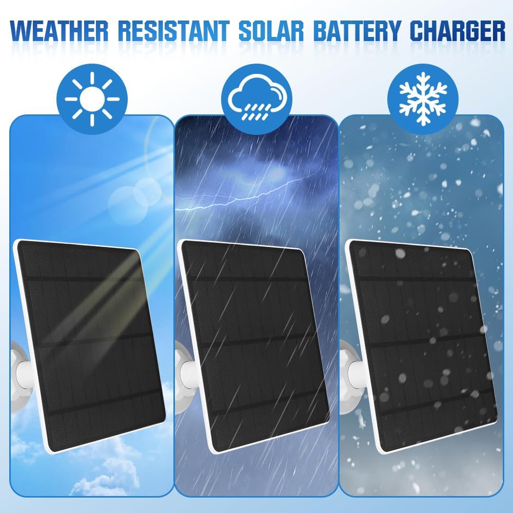 5W Solarpanel für Überwachungskamera Aussen Akku, 5V Solarmodul ist kompatibel mit WYZE Battery Cam