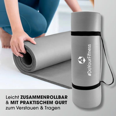 #DoYourFitness Fitnessmatte rutschfest | 183x61cm oder XXL 190x100cm | 0,8-2cm hoch | Gelenkschonend