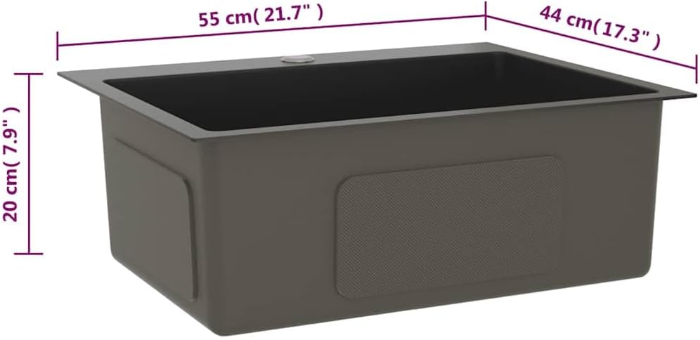 vidaXL Handgemachte Einbauspüle mit Hahnloch Wasserabfluss in X-Form Edelstahlspüle Küchenspüle Spül